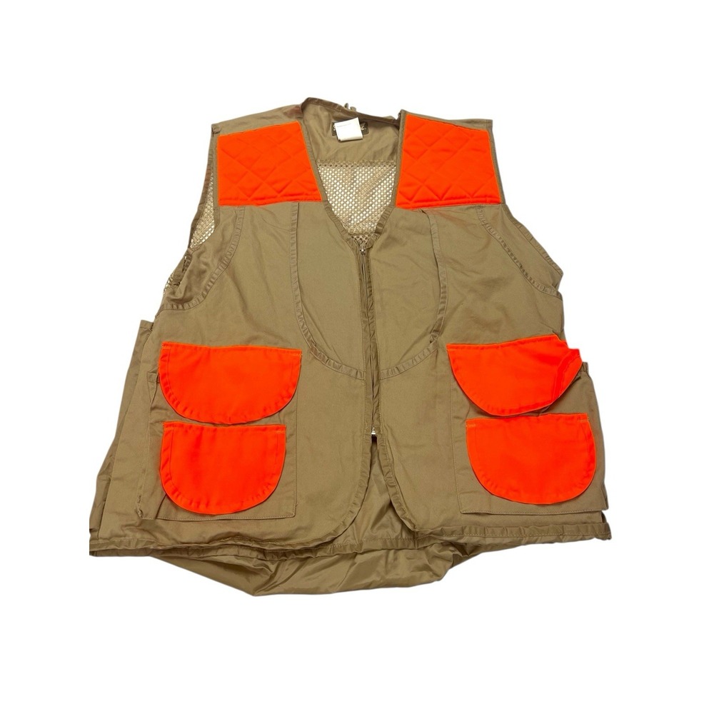 Saftbak Hunting Safety Utility Khaki Orange Lightweight Vest Size Large Vented